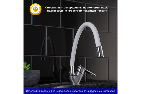 Смеситель для кухни РМС СЛ137ДАБЛ-016Ф (SL137W-016F) с гибким изливом Хром