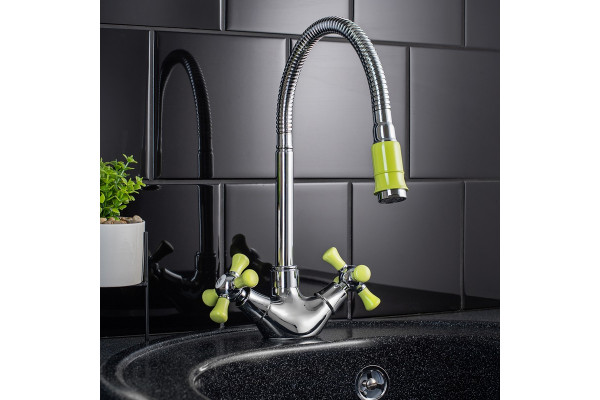 Смеситель для кухни РМС СЛ92ДЖИР-279Ф (SL92GR-279F) гибкий излив Хром